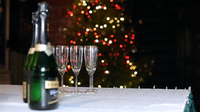 Champagne voor kerstboom