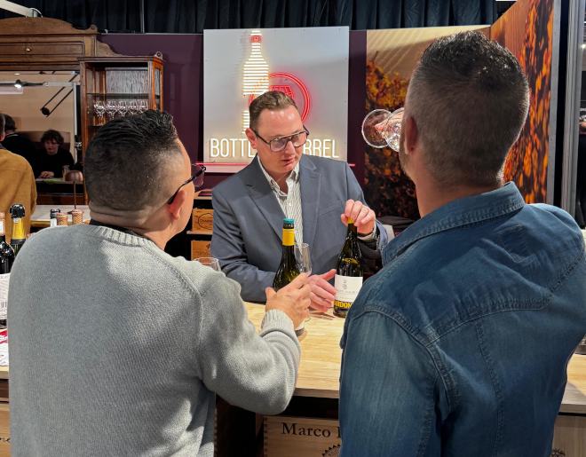 Wijnverkoper in actie